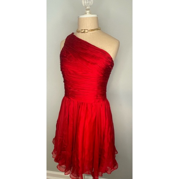 Halston Heritage Red Dress Size 8 NWT - Picture 3 of 8